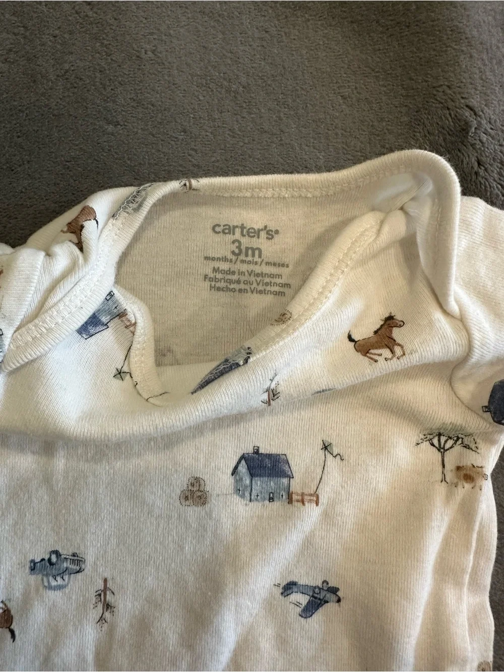 Carter's White Bodysuit with Navy Pants - White/Navy